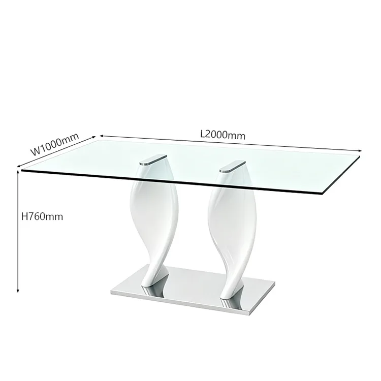Modern Dining Table FRP Legs And Stainless Steel Base